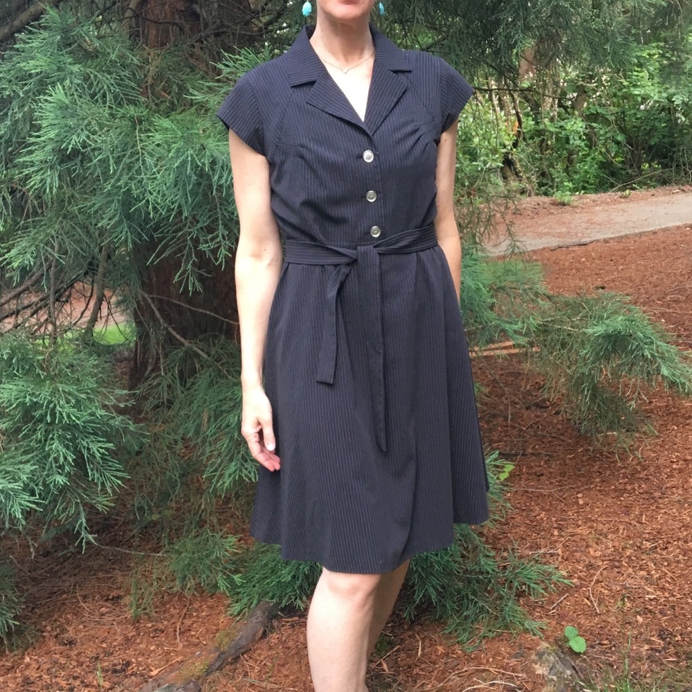 Calvin Klein striped cap sleeve dress